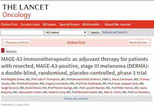 MAGE-A3免疫疗法辅助治疗黑色素瘤无效