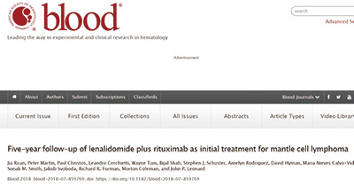 初治套细胞淋巴瘤 来那度胺联合利妥昔单抗的5年随访结果喜人