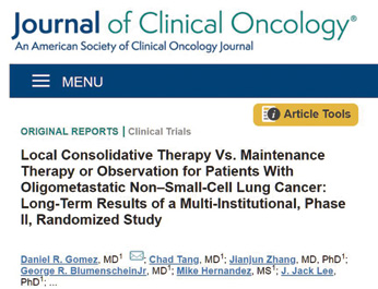 一线治疗后疾病未进展的寡转移NSCLC 局部巩固治疗优于维持治疗/观察策略