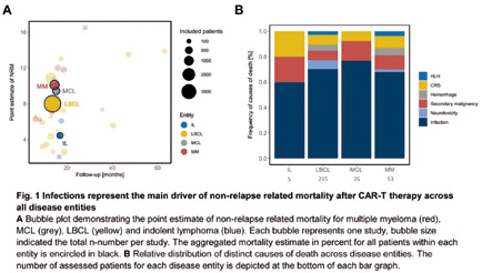 感染是CAR T疗法非复发性死亡的主因 